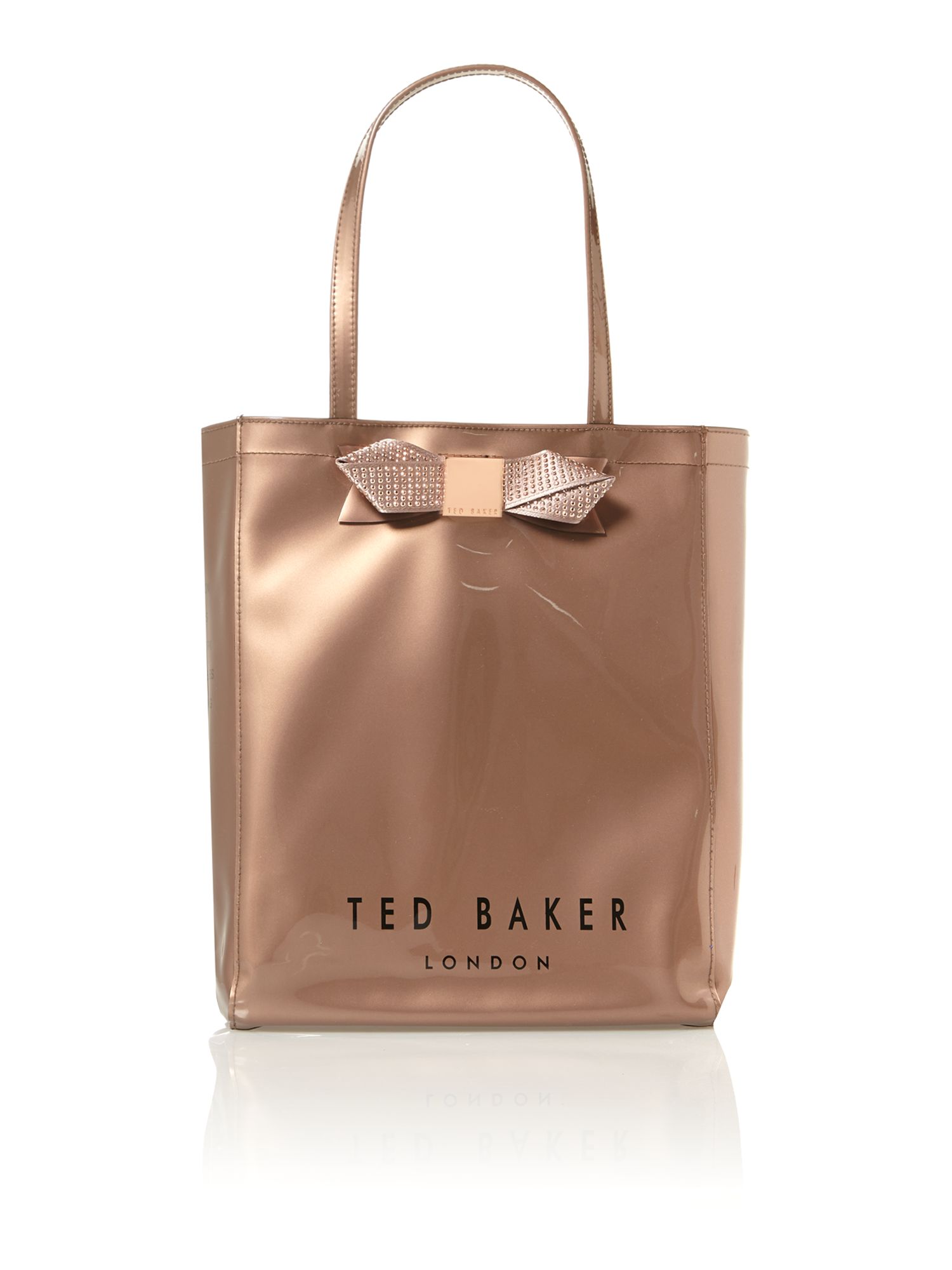 Ted Baker Medium Gold Bow Gem Icon Tote Bag in Gold (Metallic) | Lyst