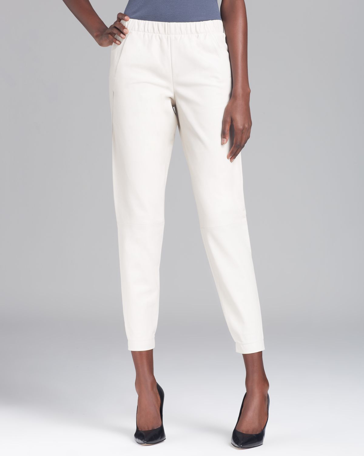 vince leather joggers