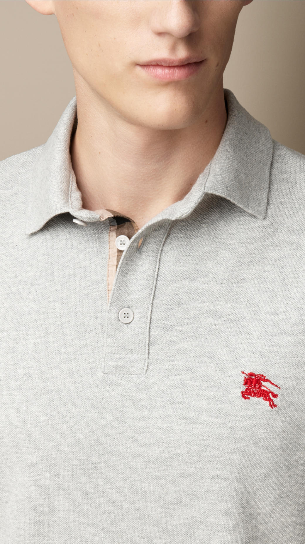 Burberry polo shirt grey clearance