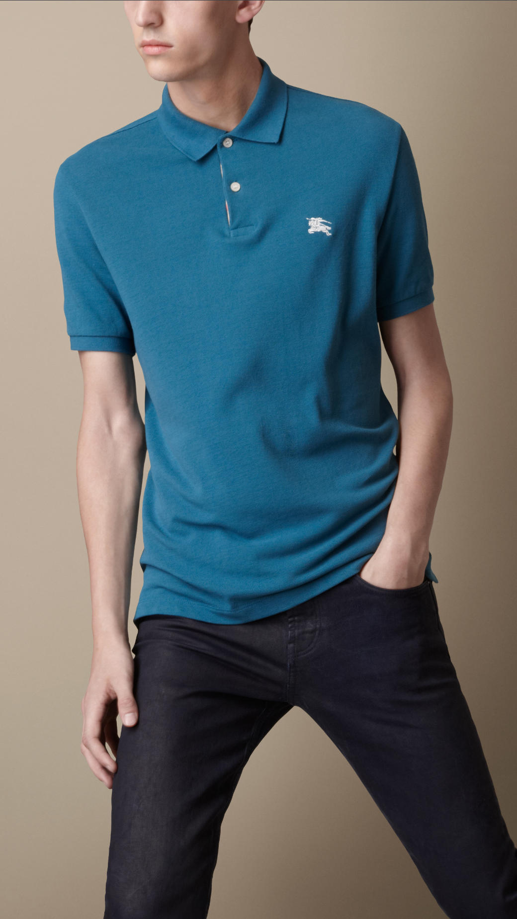 check placket polo shirt