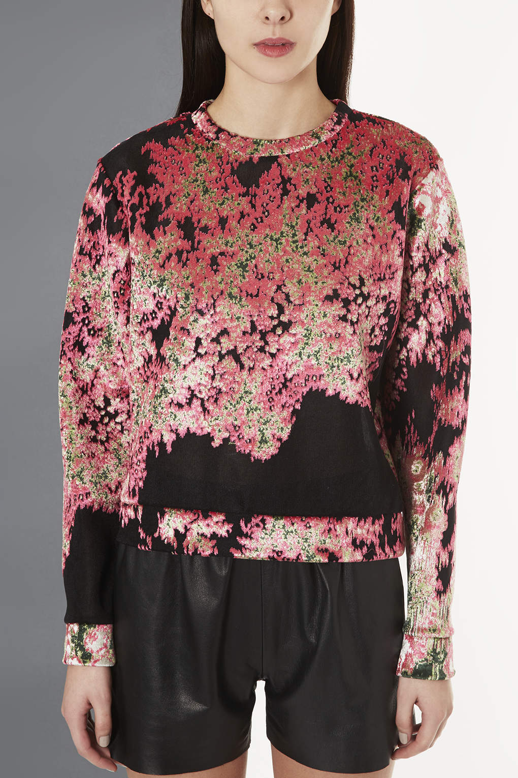 TOPSHOP Abstract Mesh Sweat in Pink - Lyst