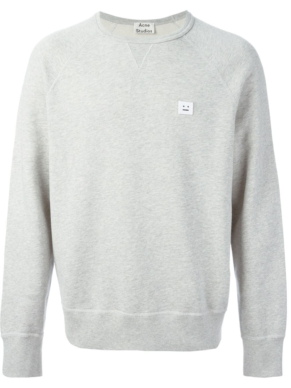 Acne Studios College Face Sweatshirt in Grey (Gray) for Men - Lyst