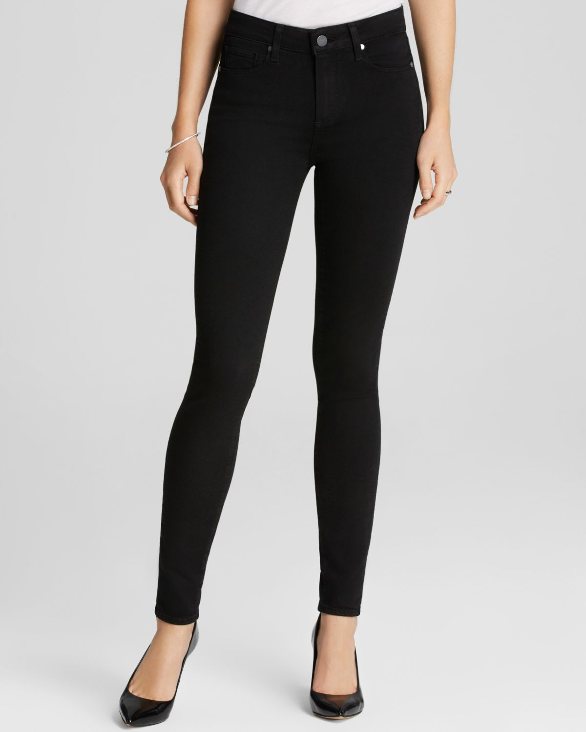 Paige Denim Jeans Transcend Hoxton High Rise Ultra Skinny In Black
