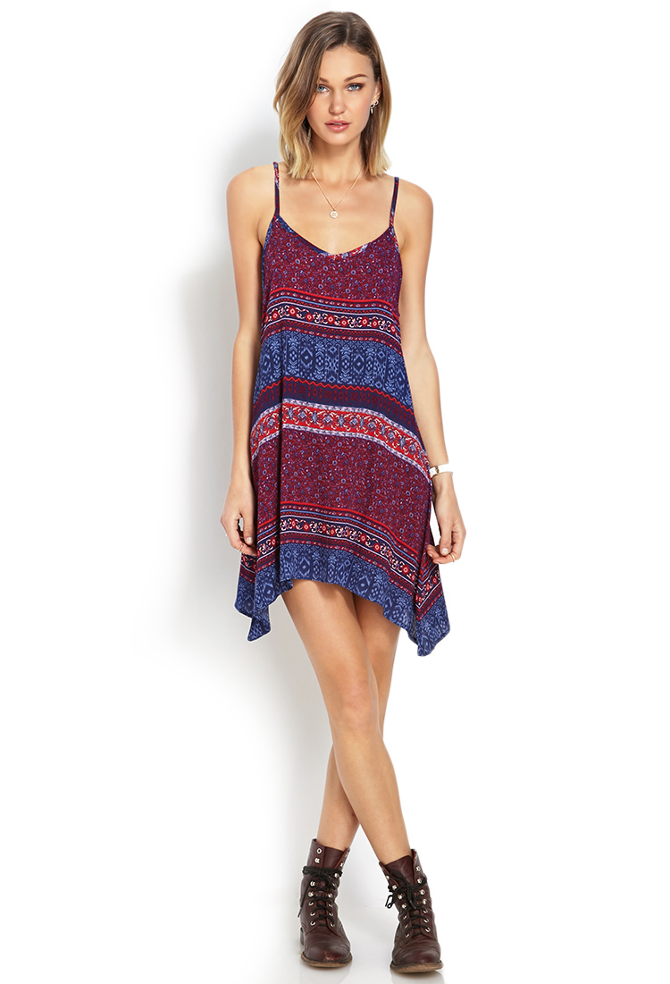 Lyst - Forever 21 Boho Tribal Print Dress in Blue