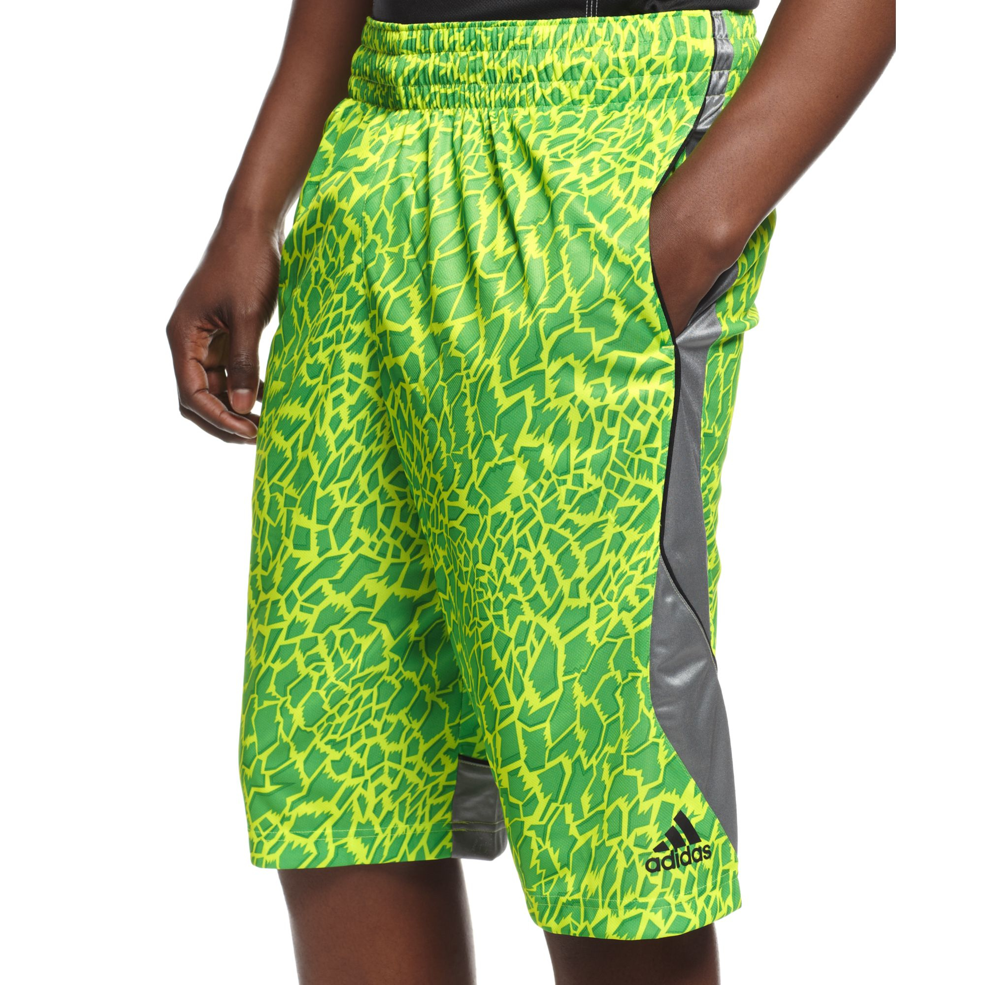 adidas black shorts with yellow stripes