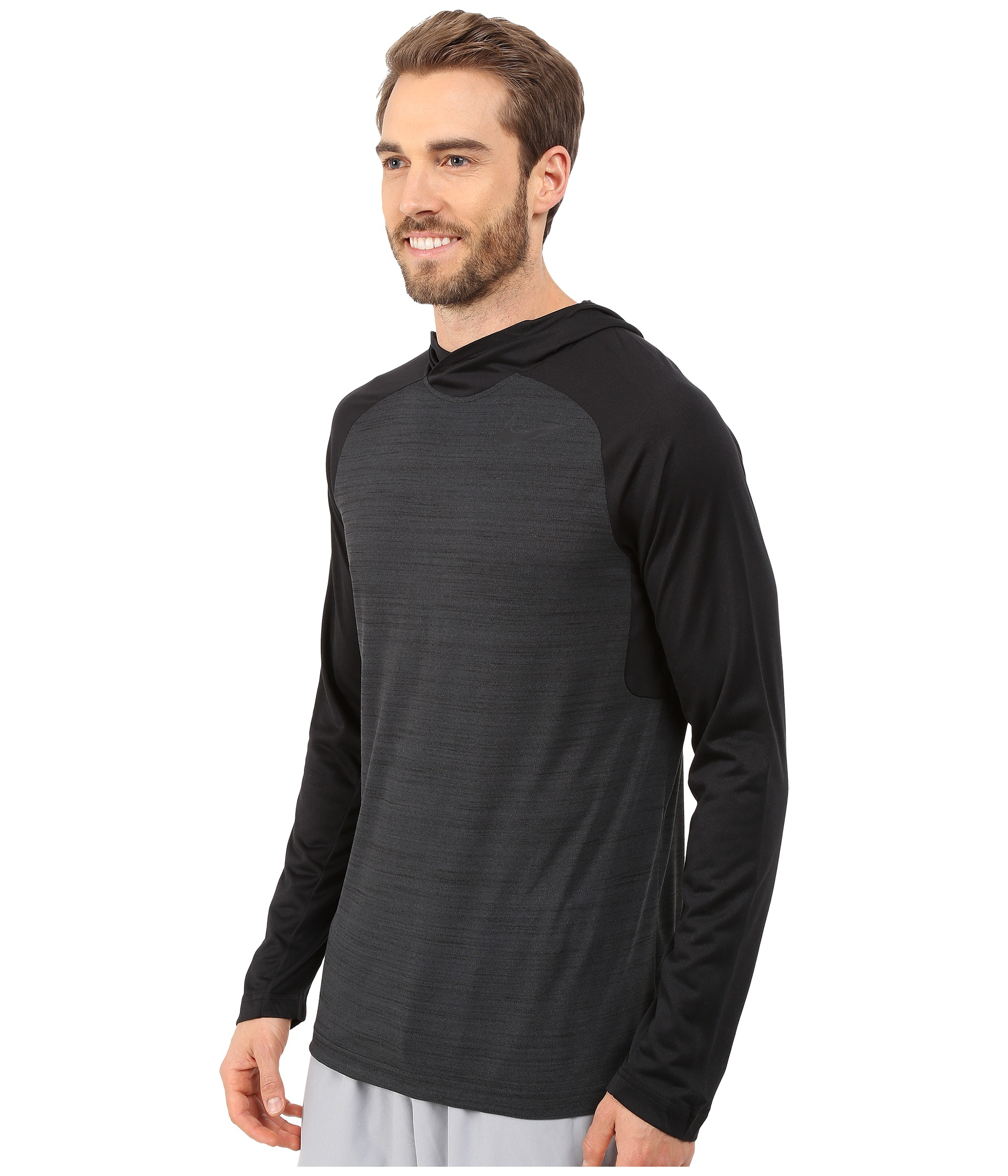 Nike Dri-fit™ Touch Long Sleeve Hoodie in Black for Men | Lyst