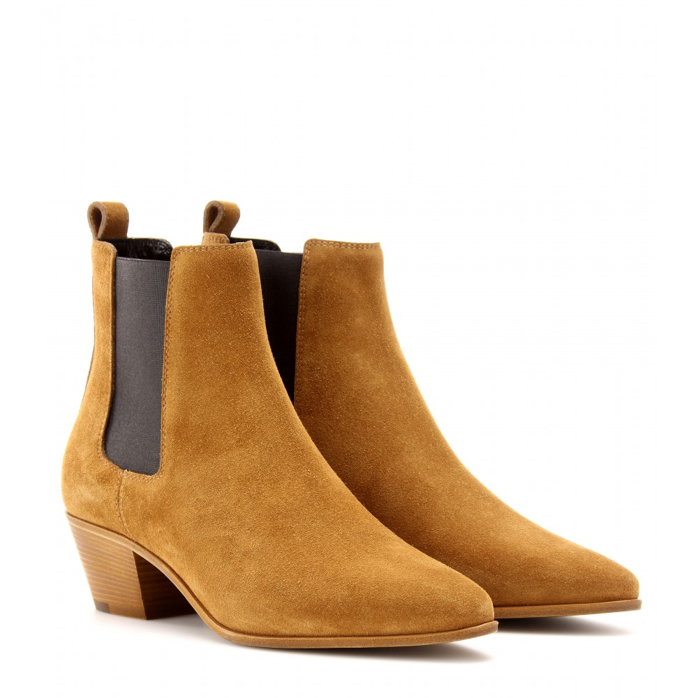 saint laurent suede chelsea boots