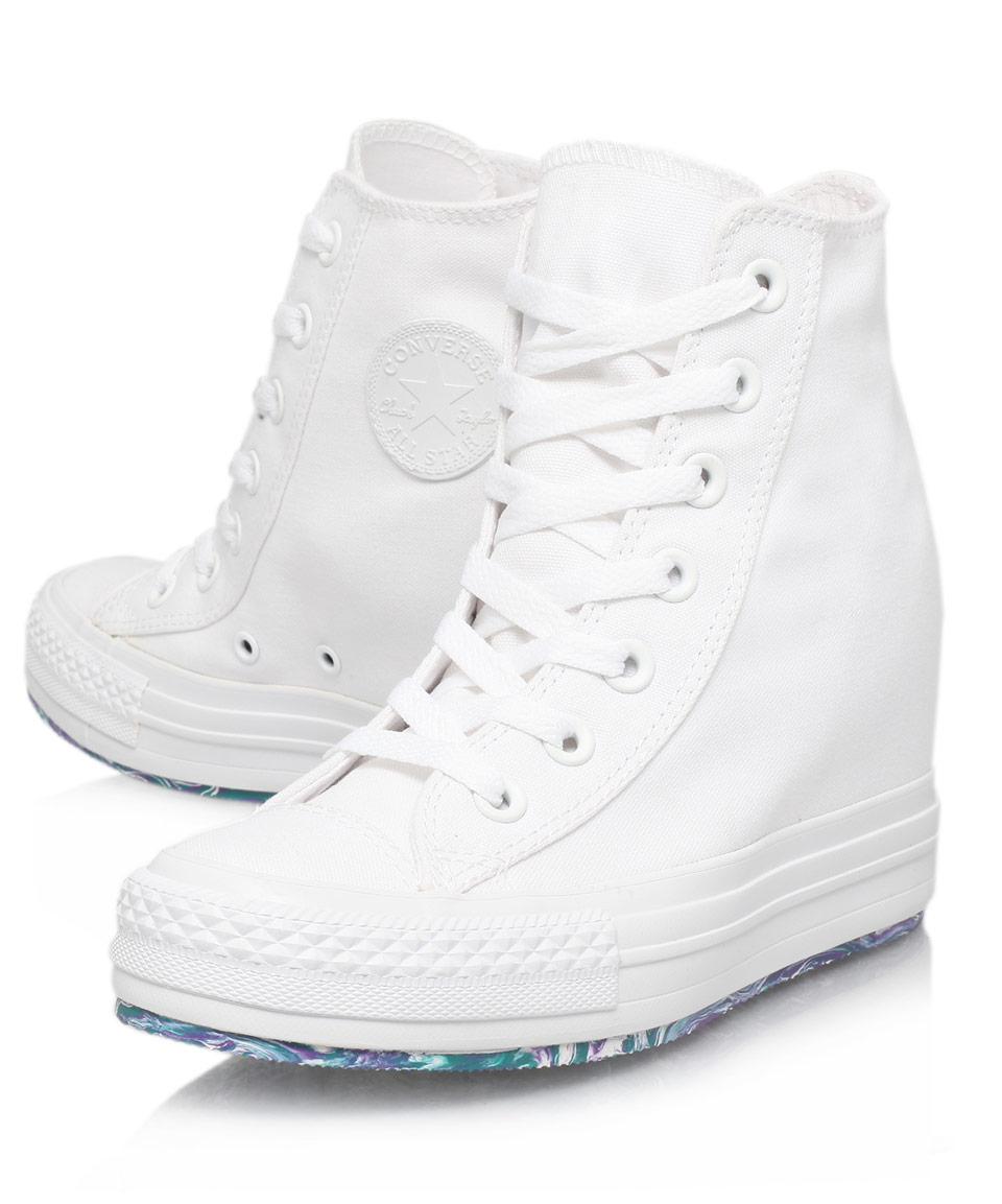 Converse White Chuck Taylor Platform Plus Wedge Trainers - Lyst