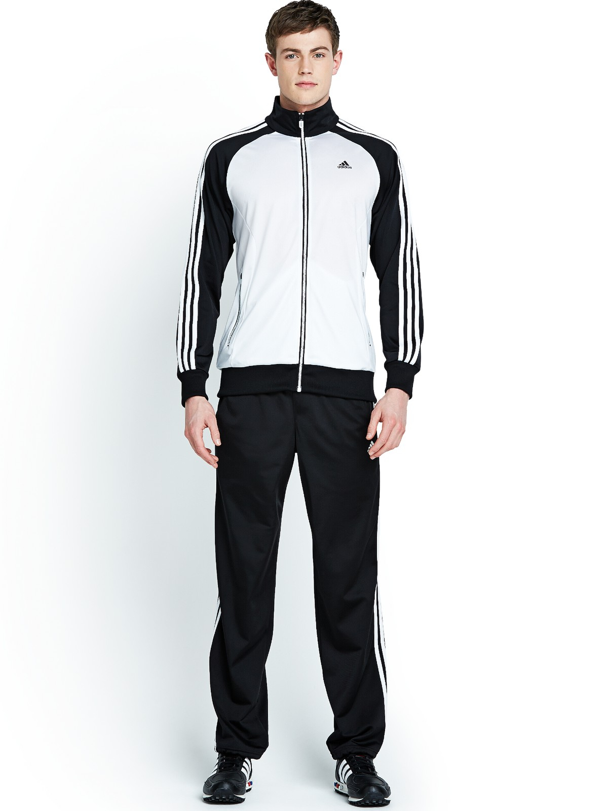 Adidas Mens Riberio Poly Tracksuit in Black for Men (white/black) | Lyst