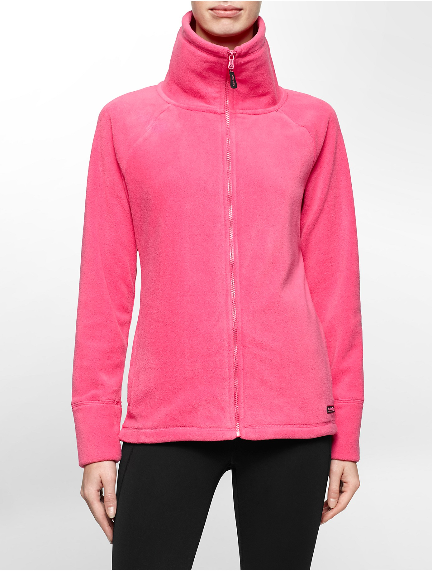 Calvin klein White Label Performance Zip Front Fleece Jacket in Pink Lyst