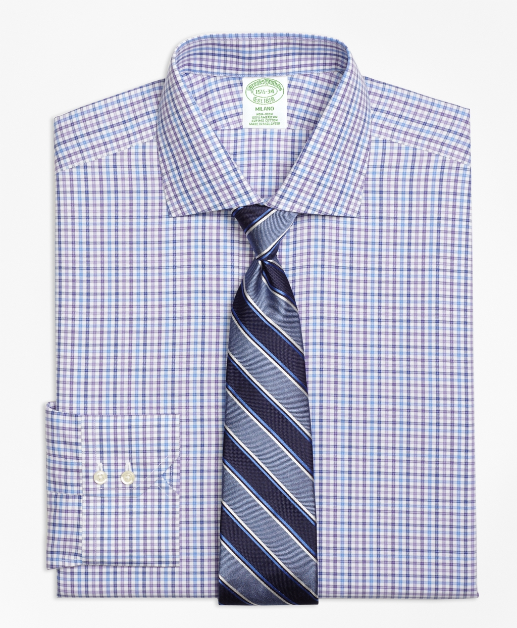 Brooks Brothers Madison Classic-fit Dress Shirt, Non-iron Multi Check ...