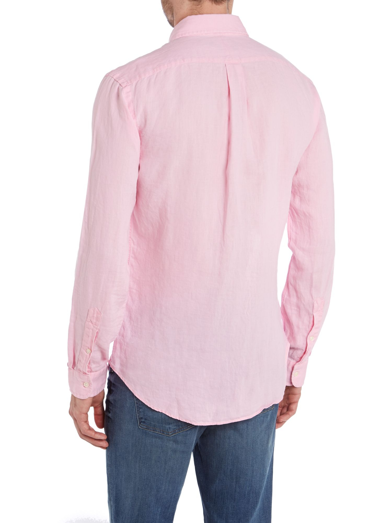 Polo ralph lauren Ralph Lauren Slim Fit Linen Shirt in Pink for Men | Lyst