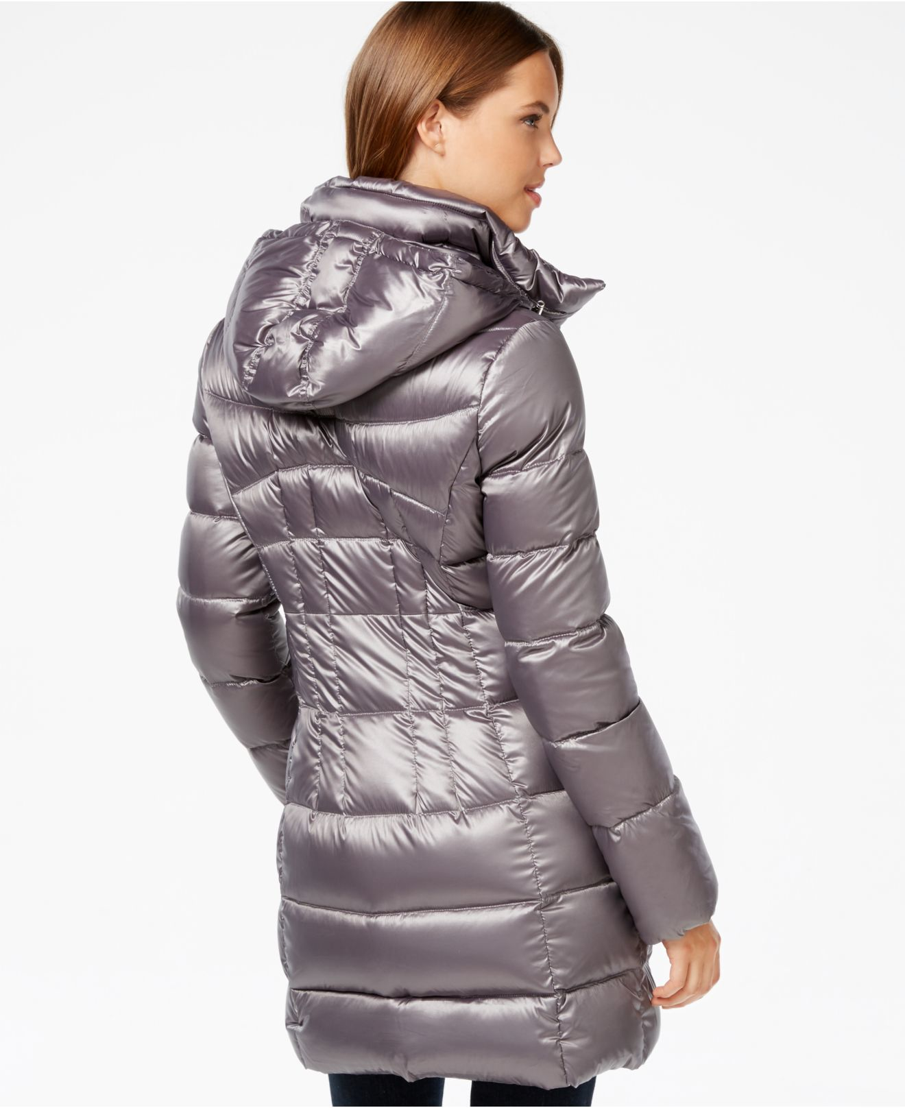 packable down hooded puffer jacket