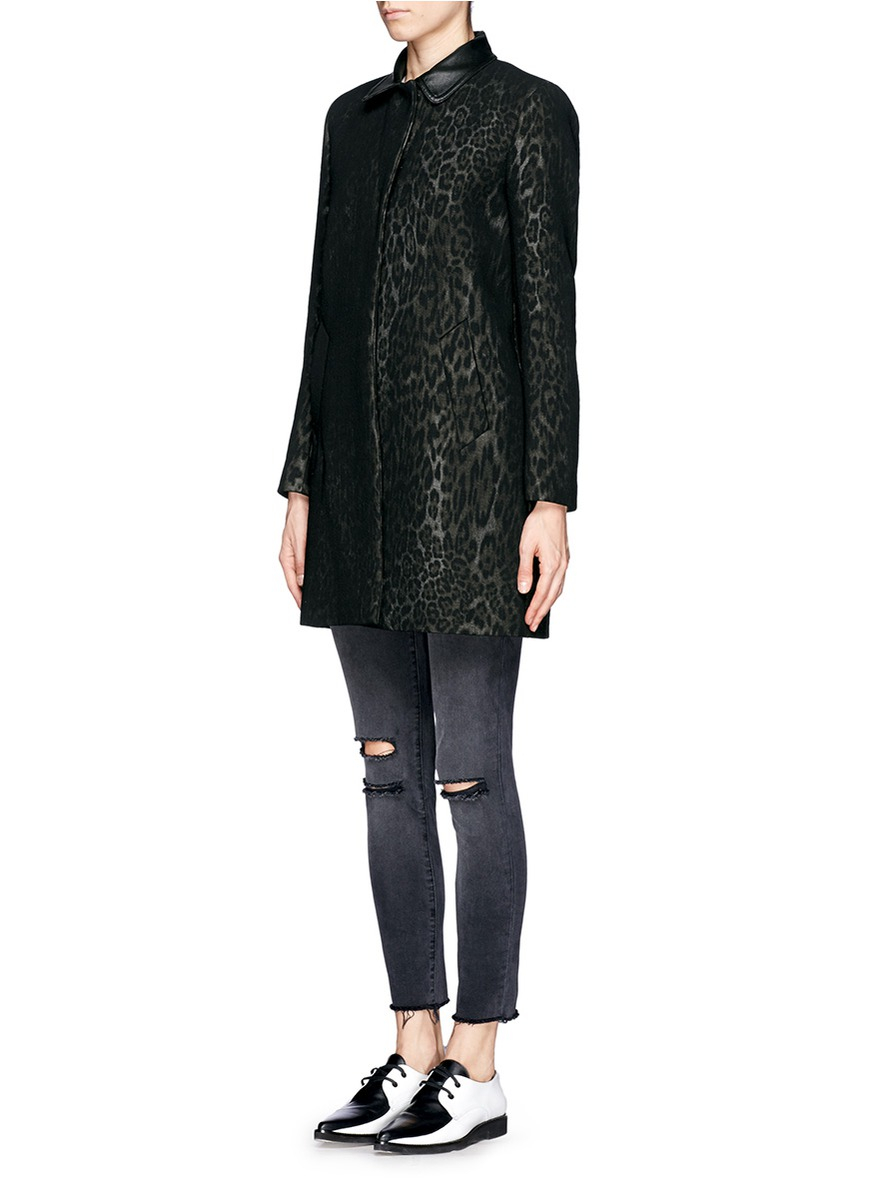 sandro leopard print coat