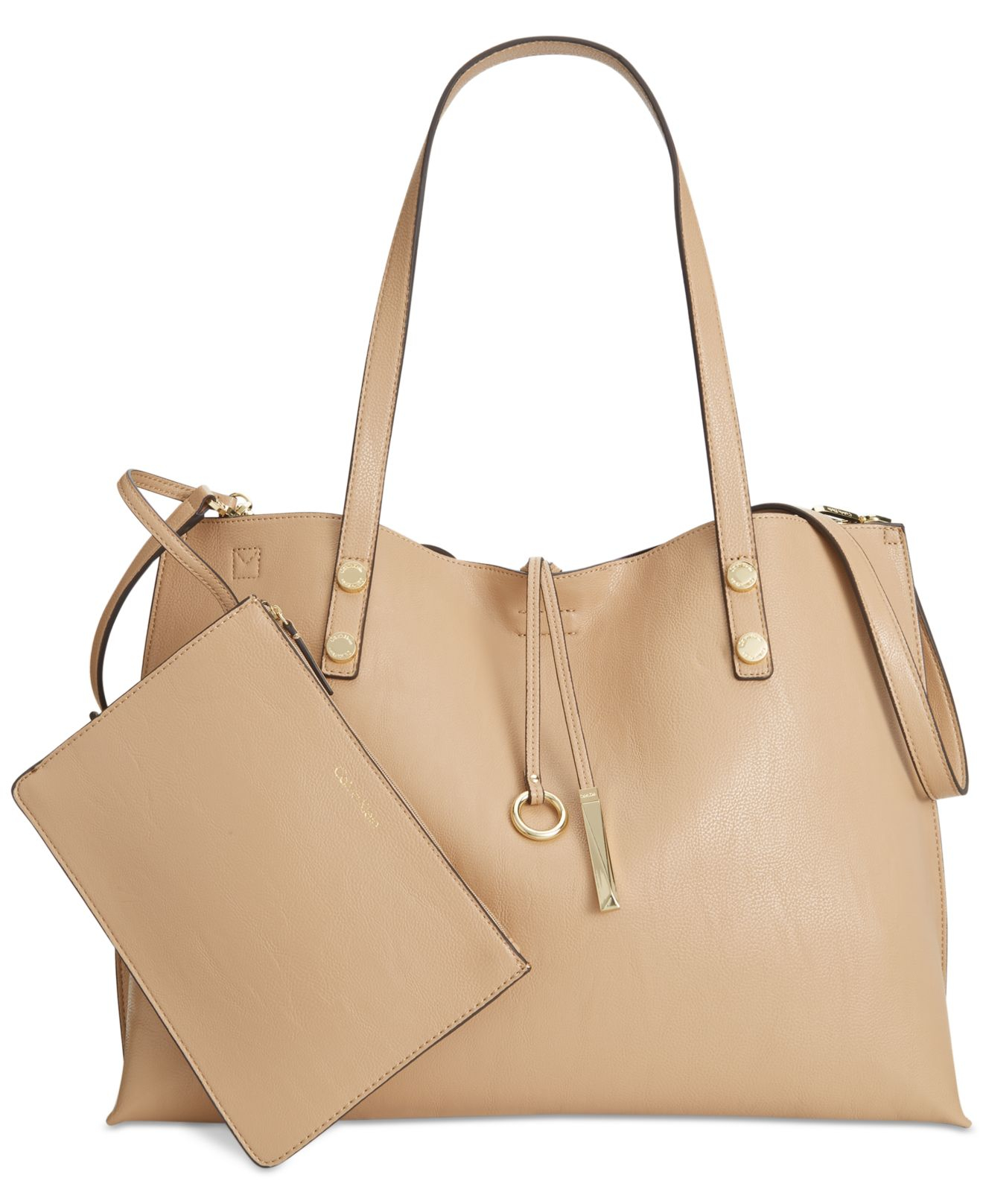 Calvin Klein Large Reversible Tote With Pouch in Nude/Black (Natural) - Lyst