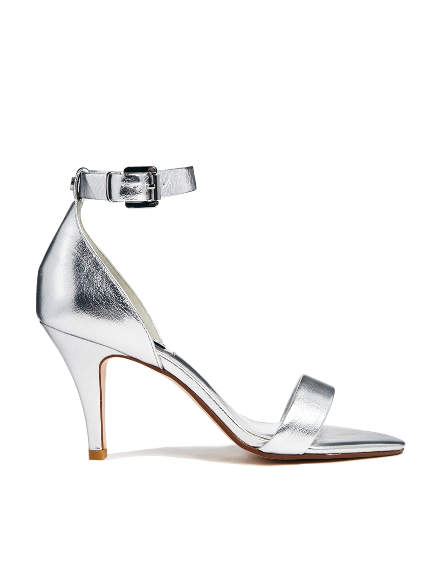 dune sandals silver