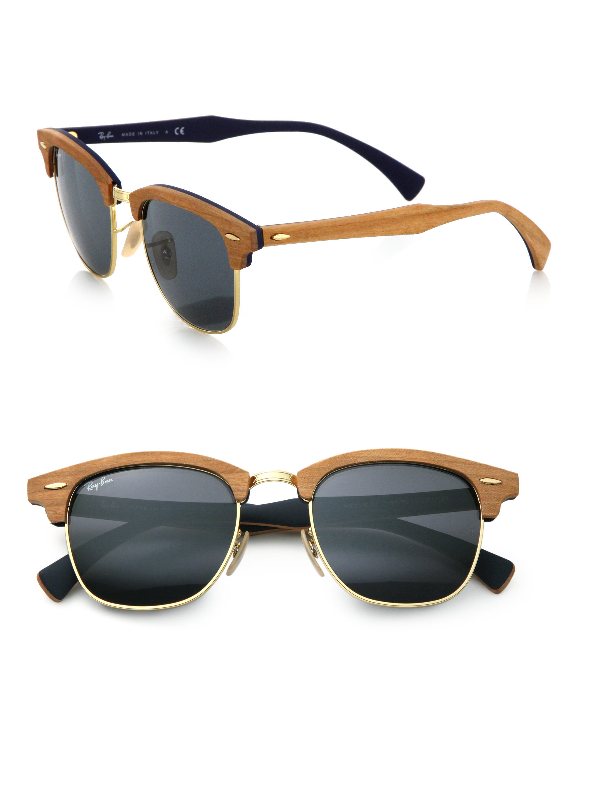 clubmaster wood sunglasses