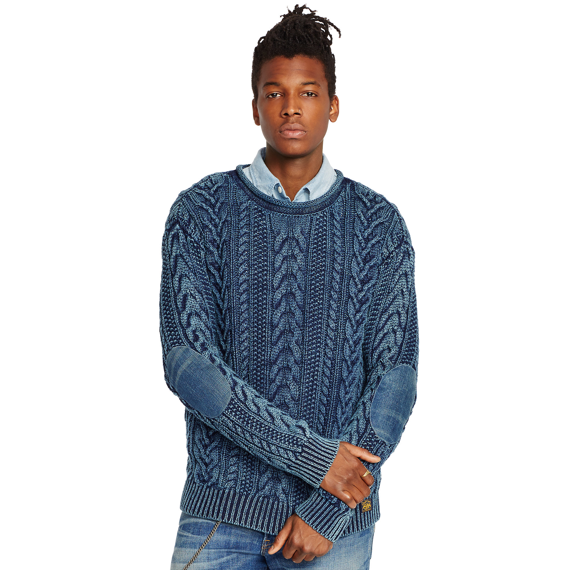 Denim & Supply Ralph Lauren Cable-knit Cotton Sweater in Indigo (Blue) for  Men - Lyst