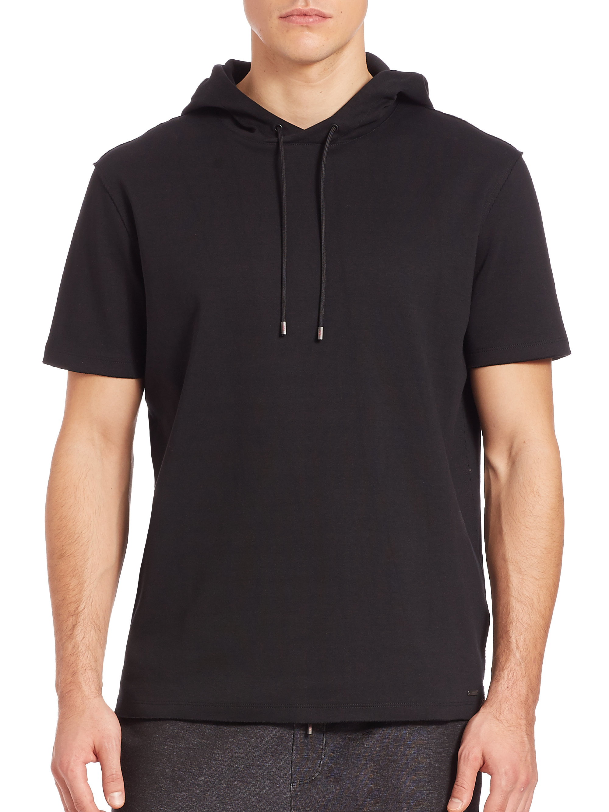 BOSS by HUGO BOSS Short Sleeve Pullover Hoodie in Black for Men | Lyst