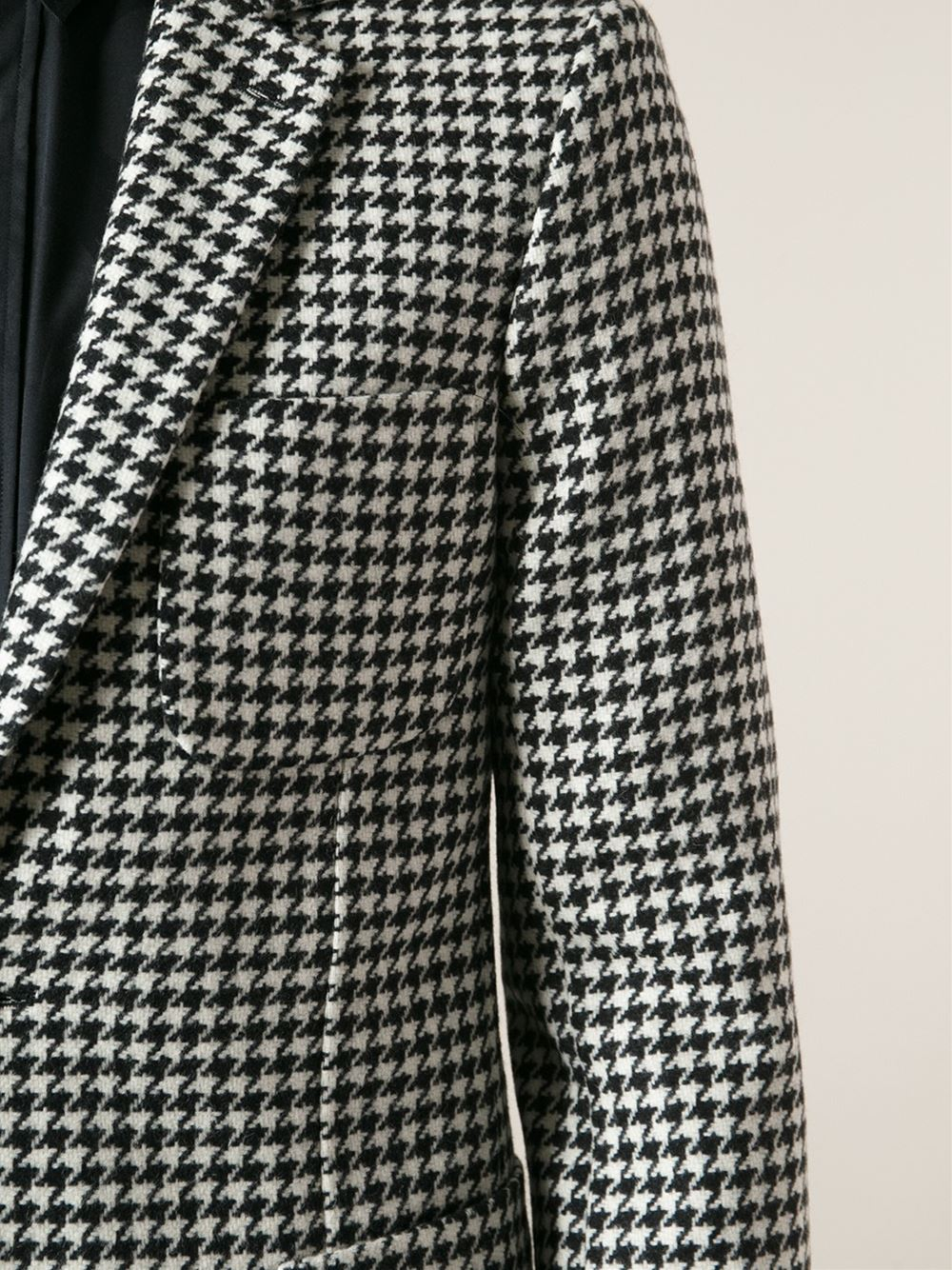 AMI Houndstooth Pattern Jacket in Black for Men Lyst