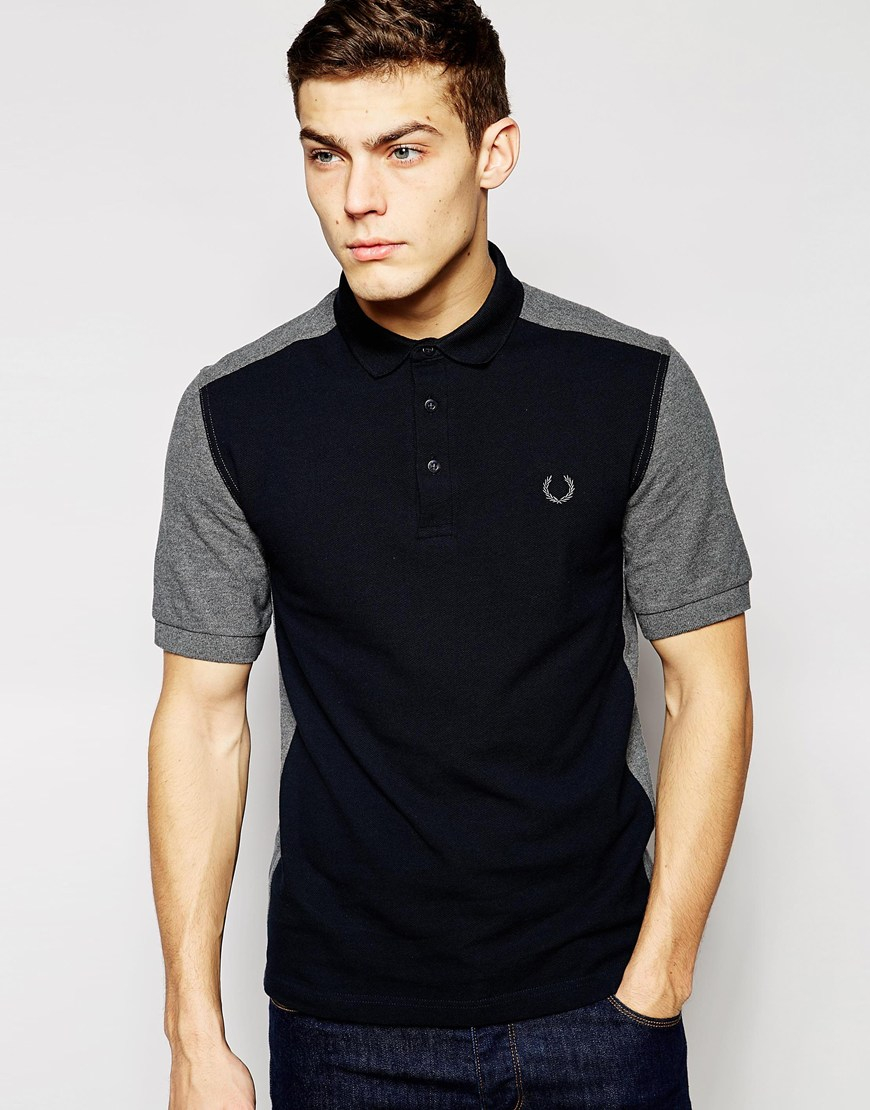 Fred perry laurel wreath Polo With Color Block in Black for Men (Graphi ...