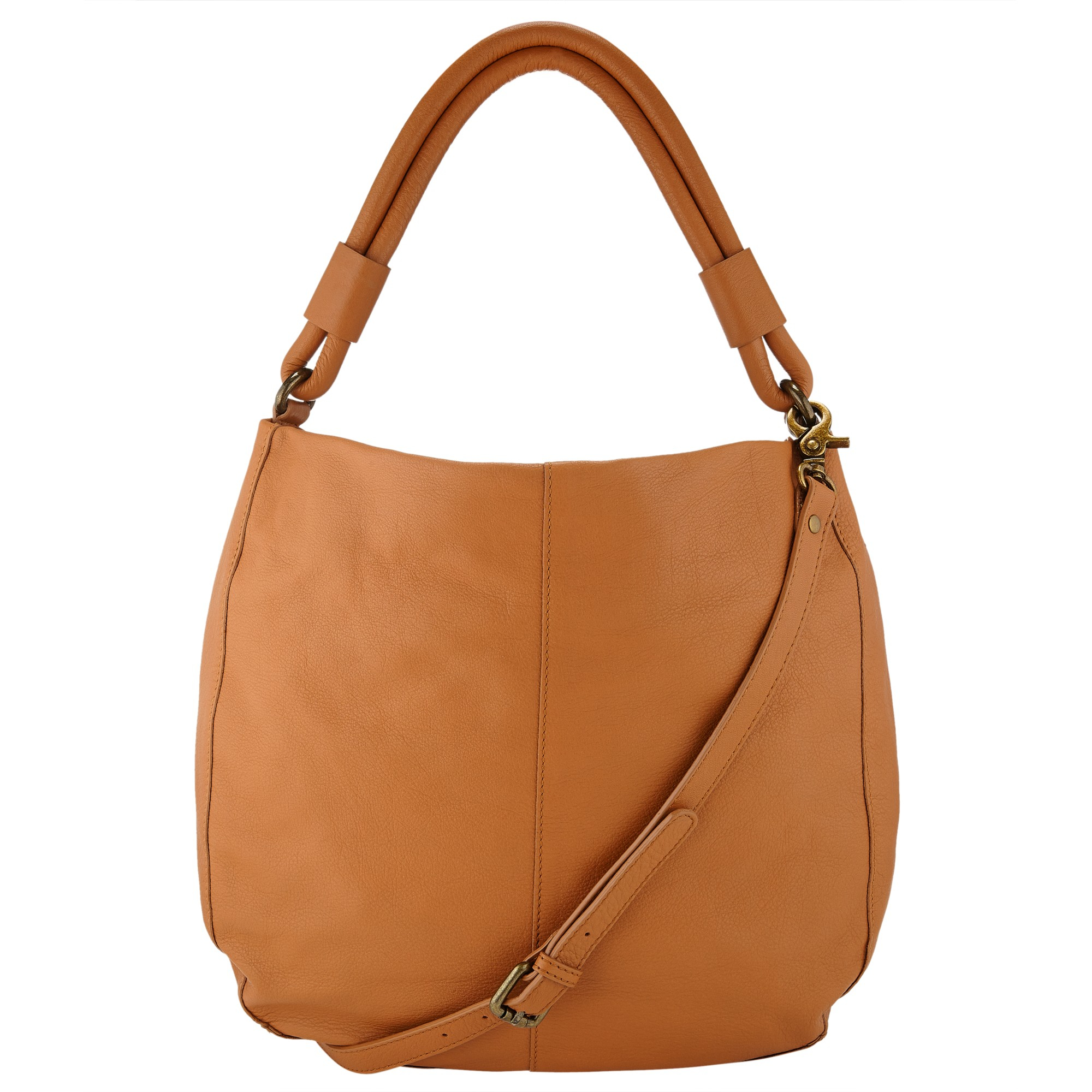 John lewis Stanley Leather Hobo Bag in Brown (Tan) | Lyst