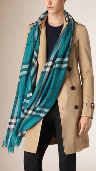 Burberry scarf women wool and silk