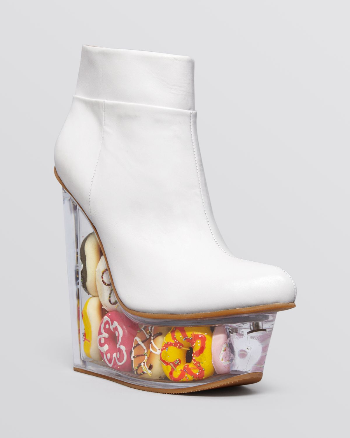 white wedge booties