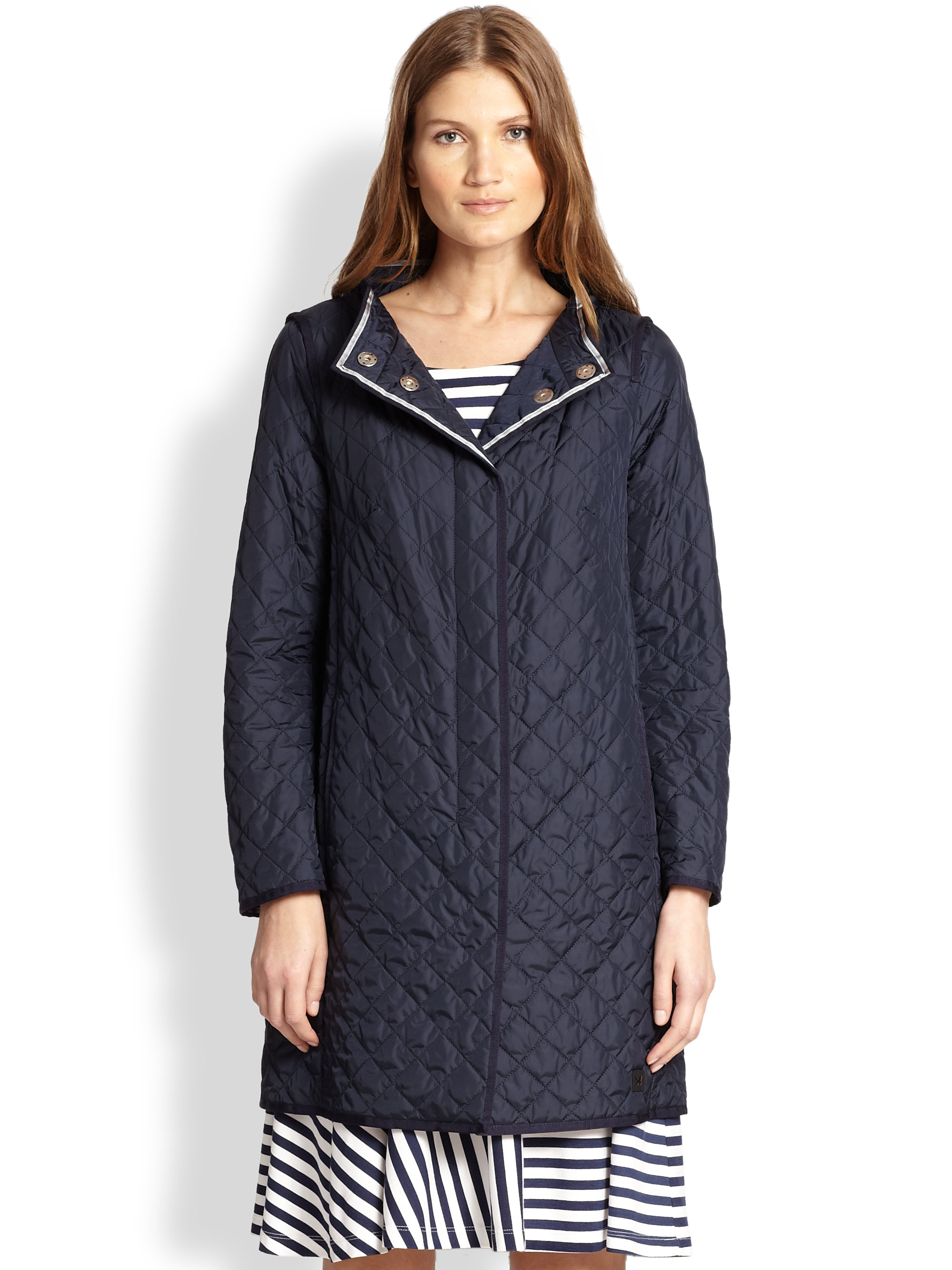 Weekend by Maxmara Bozen Long Quilted Jacket in Blue | Lyst
