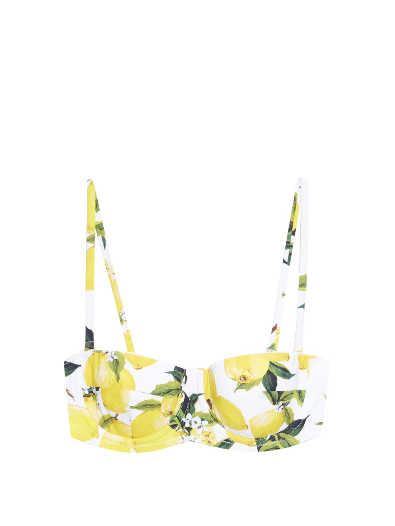 Dolce & Gabbana Lemon-print Balconette Bikini Top in Yellow - Lyst