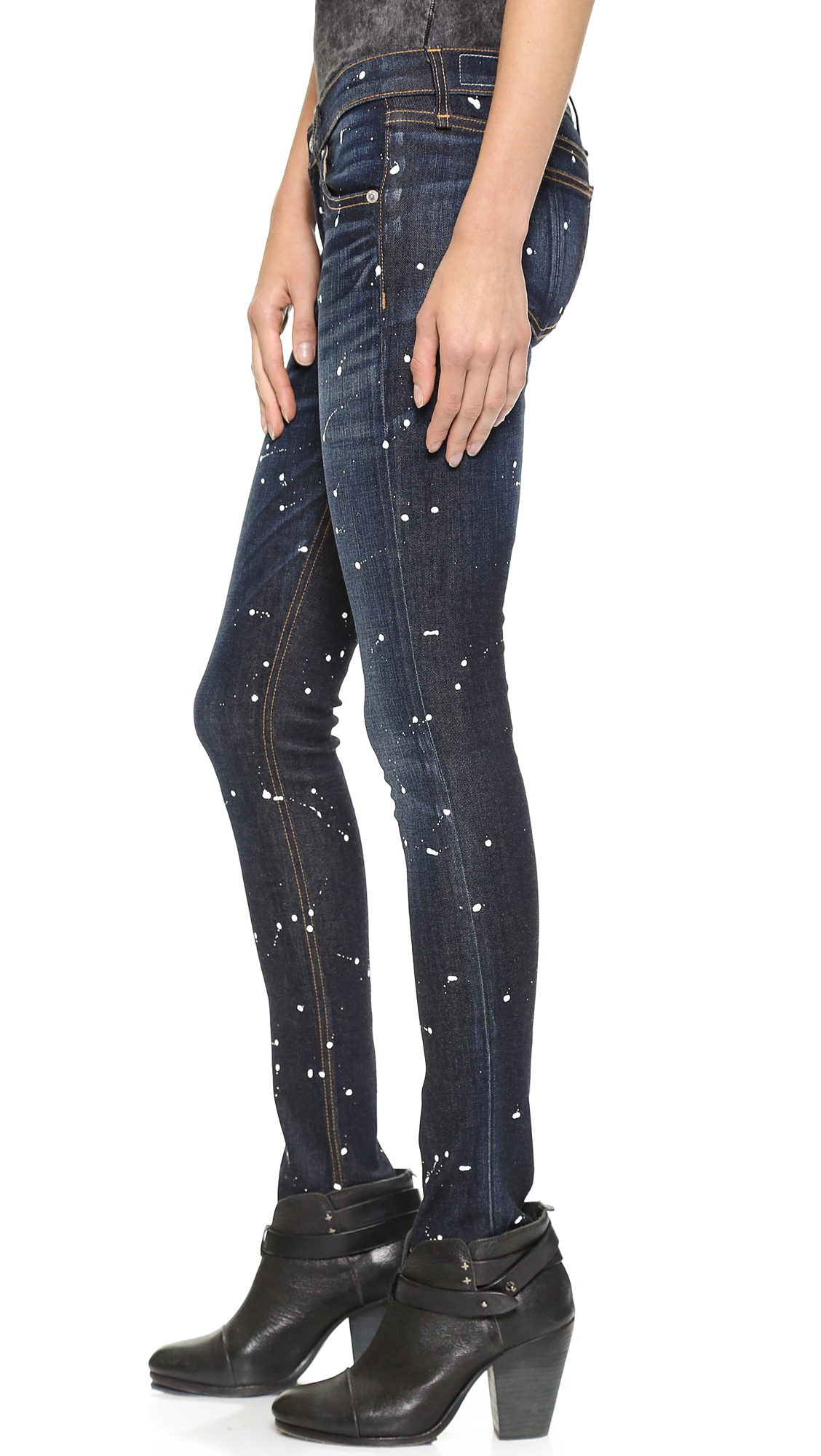 Lyst Rag & Bone The Splatter Paint Skinny Jeans Anfield Splatter in