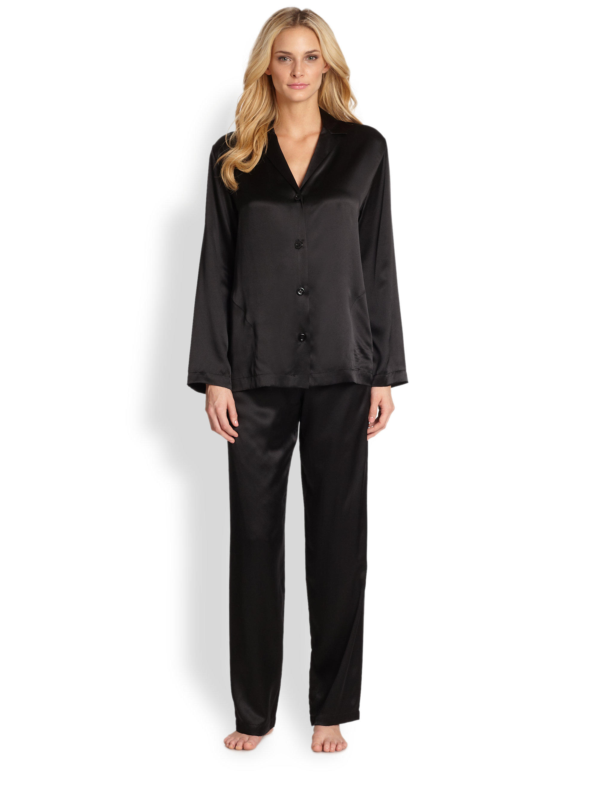 black silk pajama set