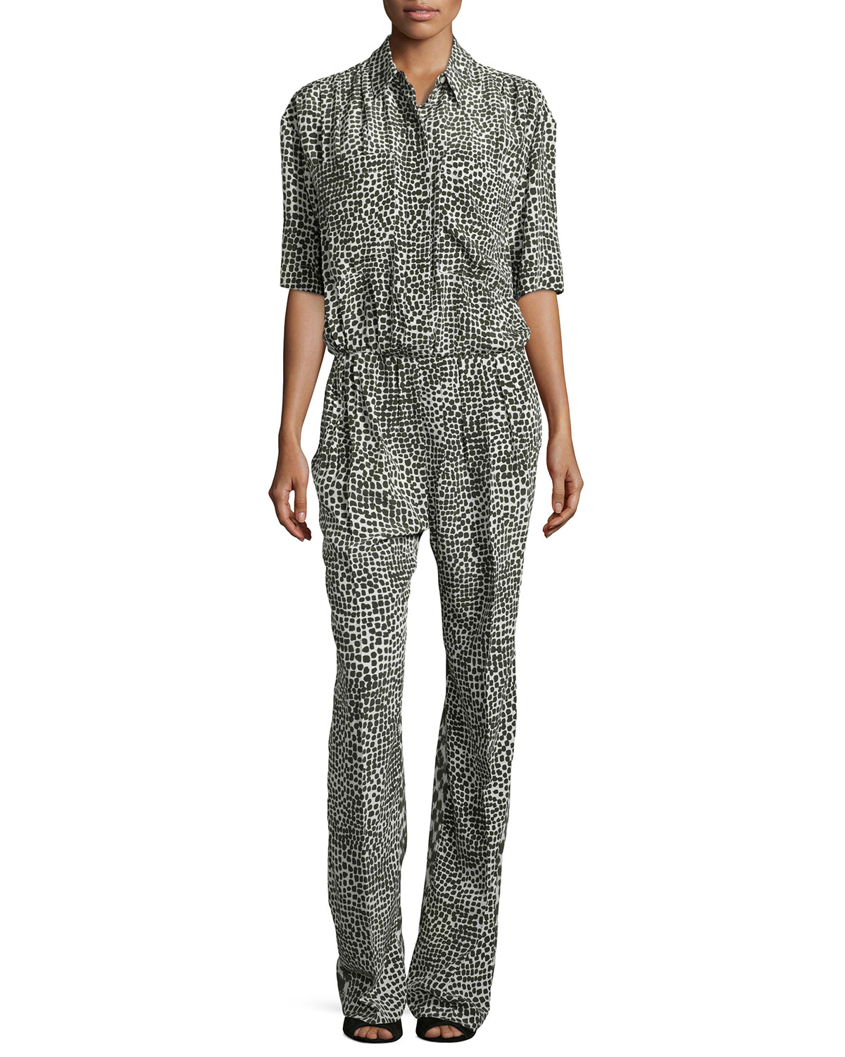 silk leopard print jumpsuit
