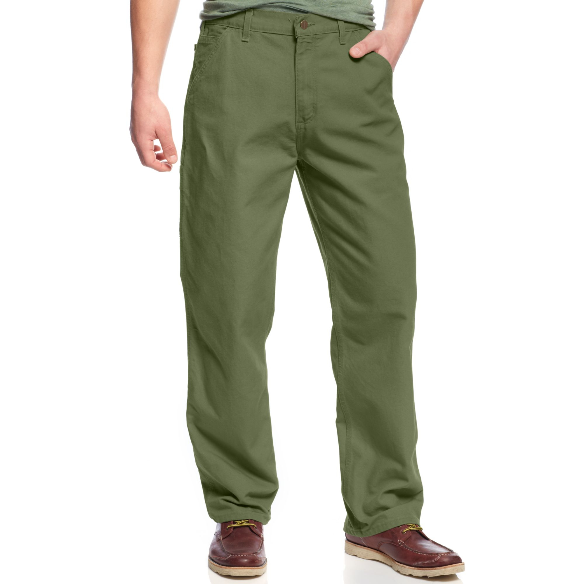 Carhartt Washed Duck Dungaree Work Pants in Green for Men (Moss) | Lyst