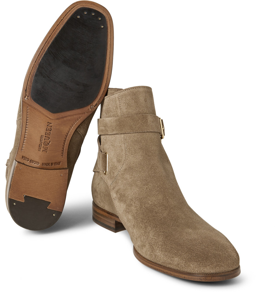 alexander mcqueen suede boots