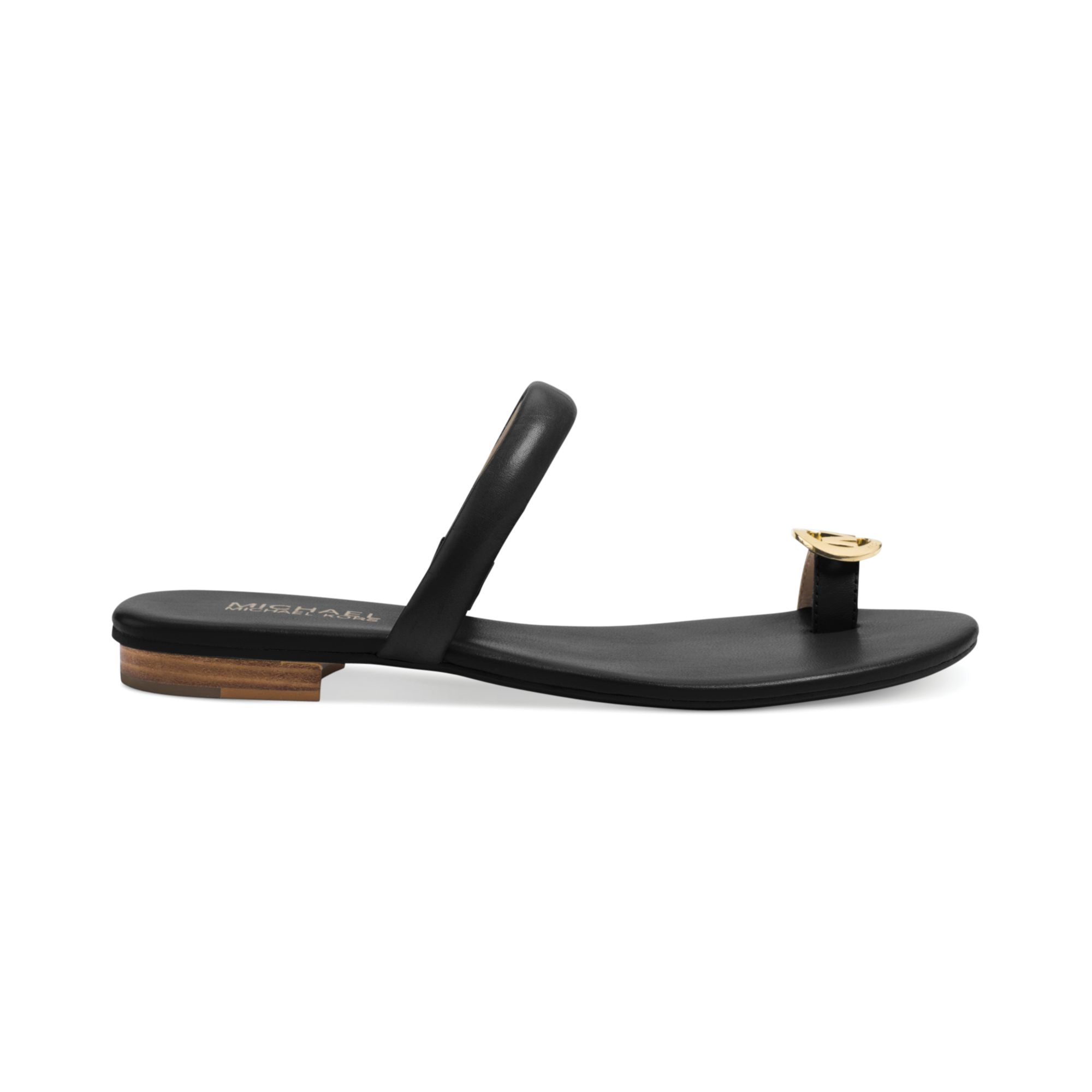 Michael kors Michael Nora Toe Thong Sandals in Black | Lyst