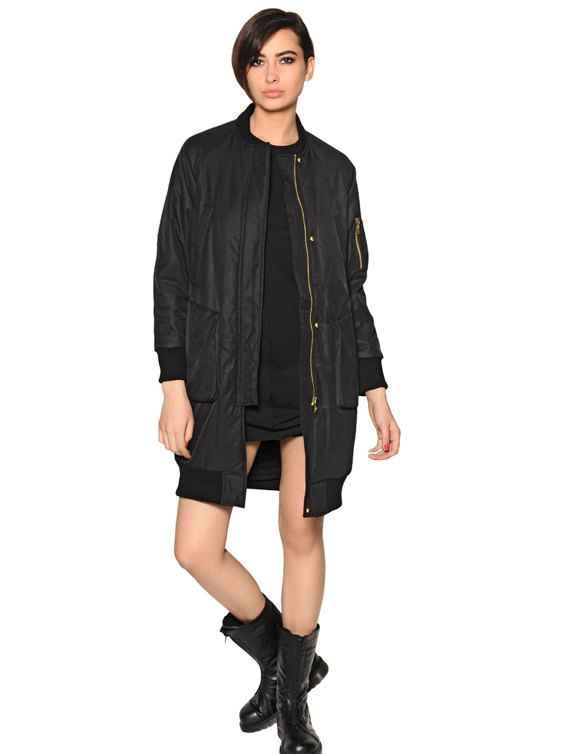 black long bomber jacket