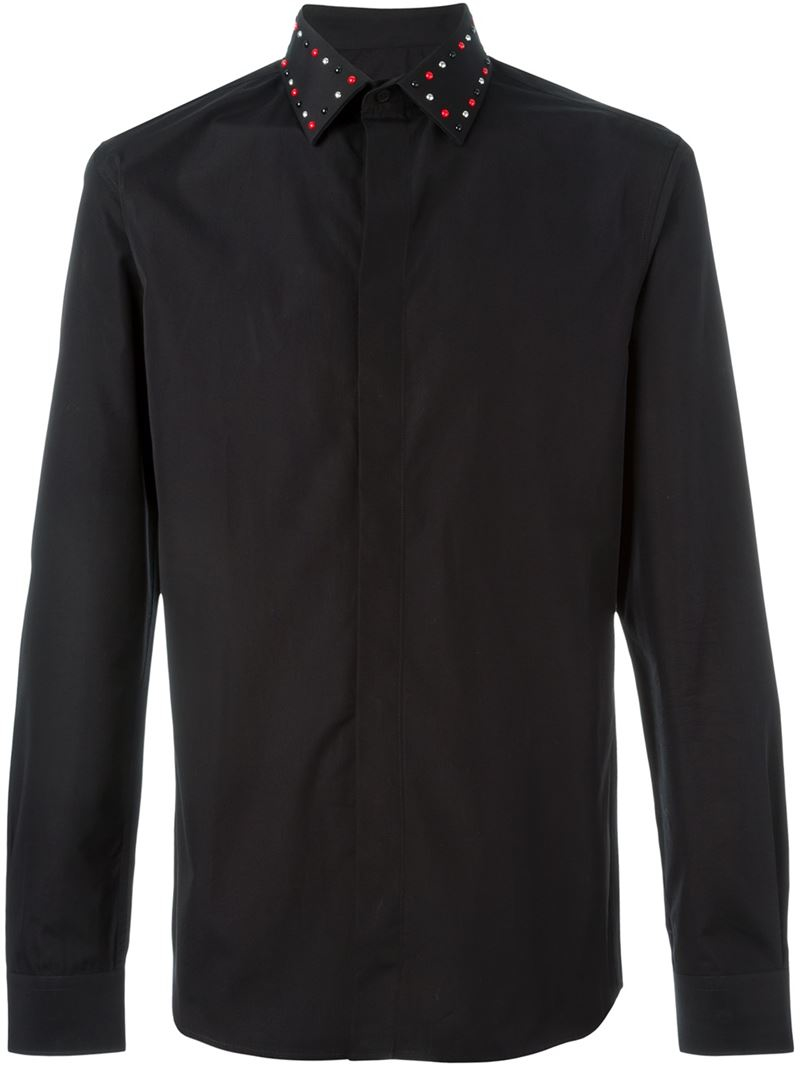 Givenchy Studded Collar Shirt in Black for Men | Lyst