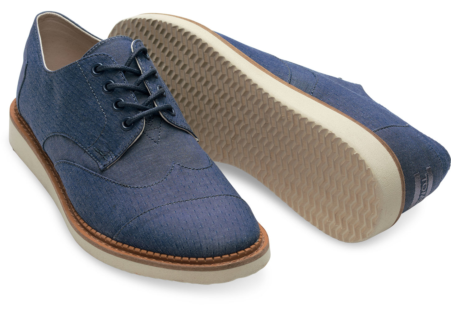 Blue Chambray Men's Brogues for Men - Lyst