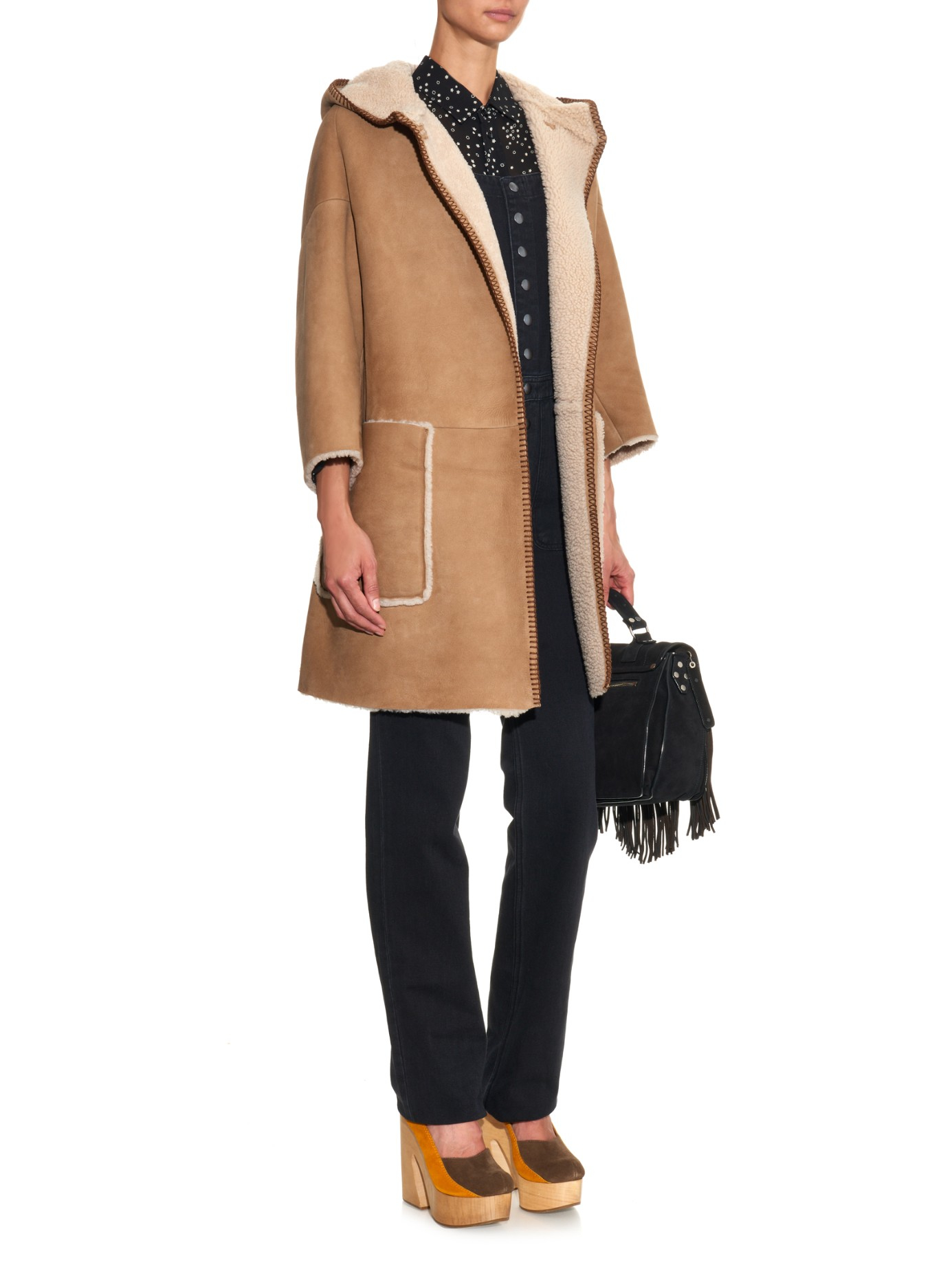 M.i.h Jeans Bay Shearling Coat in Brown - Lyst