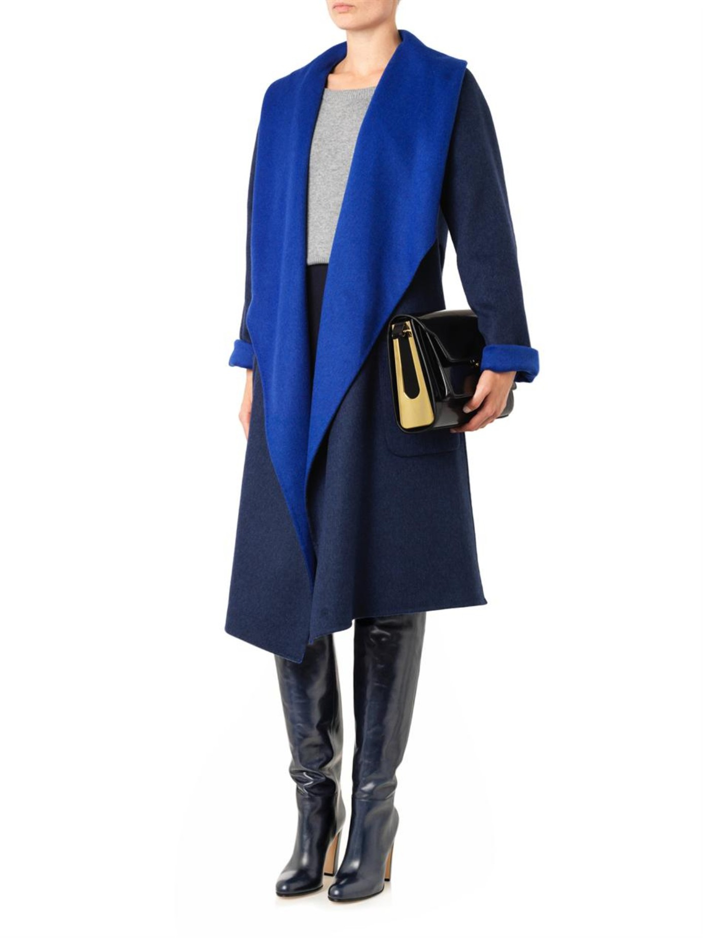 Gianvito Rossi Leather Over-The-Knee Boots in Navy (Blue) - Lyst