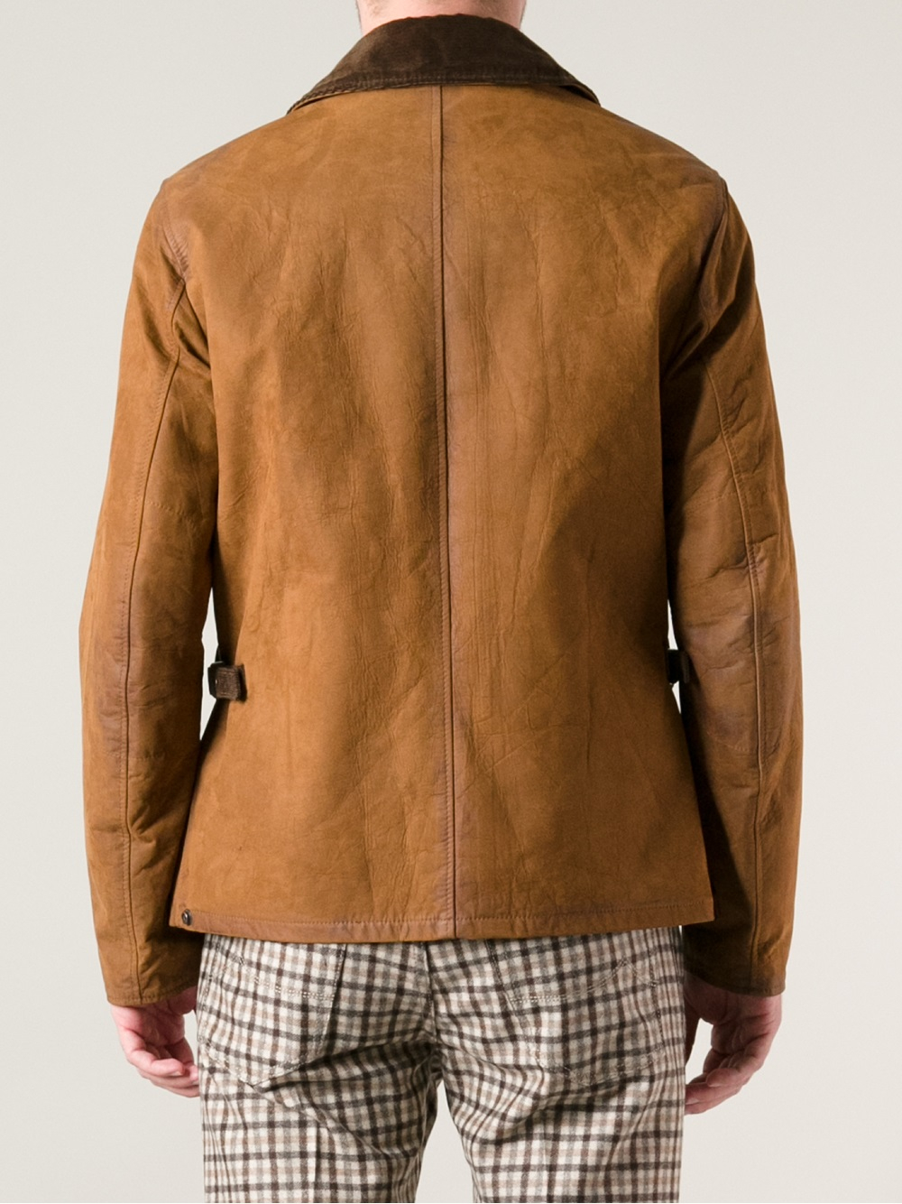 Jacob Cohen Contrast Collar Jacket in Brown for Men - Lyst