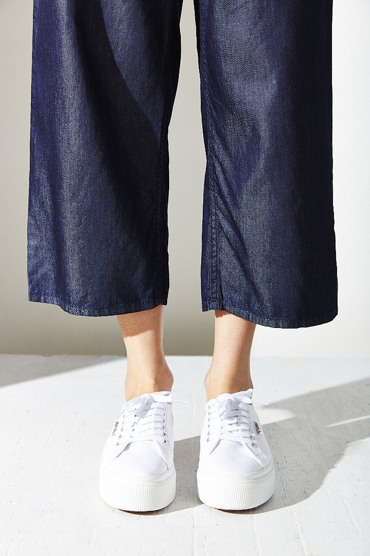 superga white leather platform