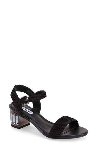 dune black block heel sandals