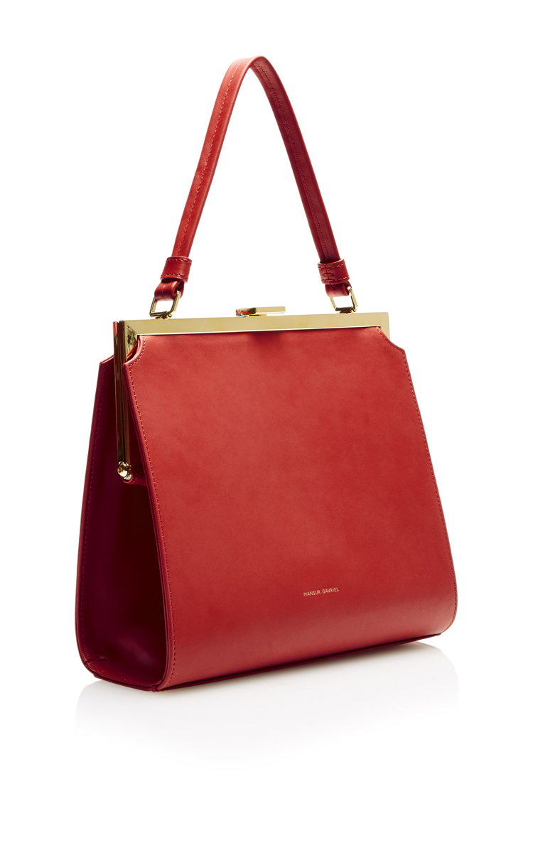 Mansur Gavriel Women's Red Flat 100% Suede Clutch Bag