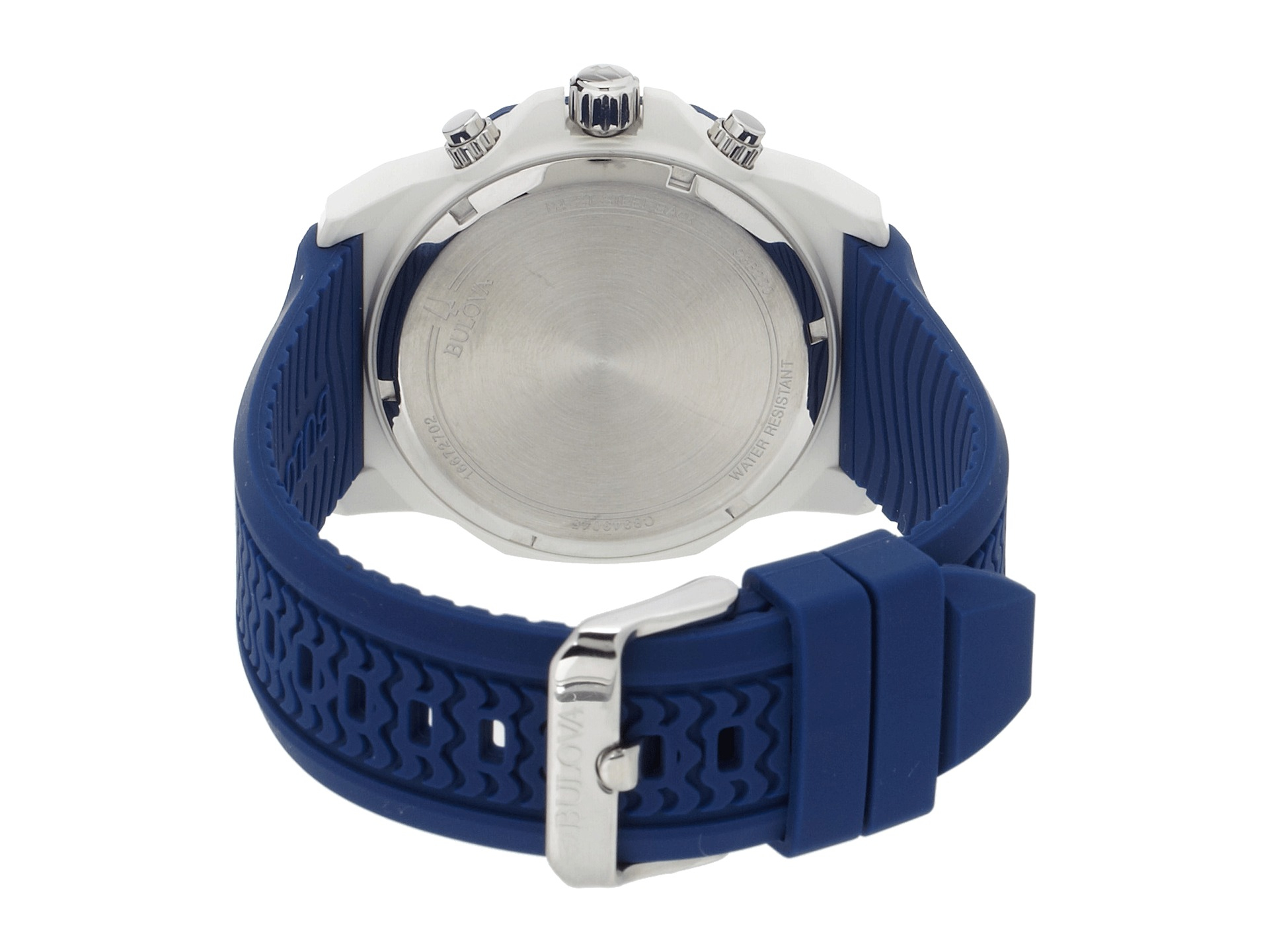 Bulova men's 44mm marine star silicone store strap watch