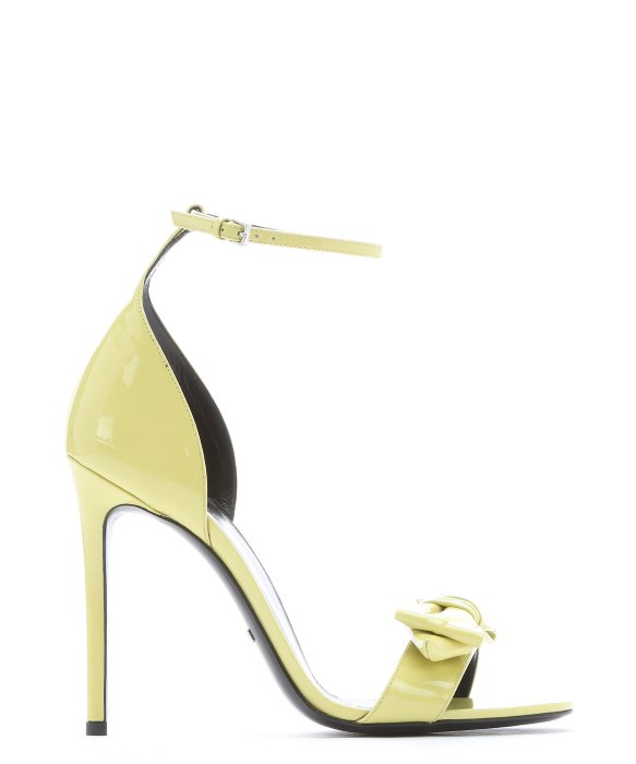 Lyst - Gucci Yellow Patent Leather Bow Strap Stiletto Sandals in Yellow