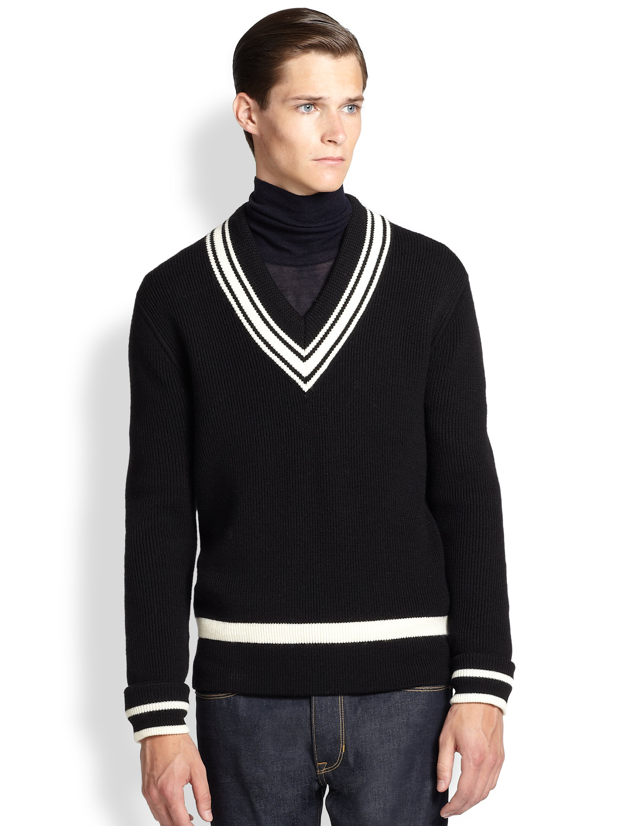CW Mens Cricket SWEATER Team Wear Active Sports Wool Jumper V Neck Long/Full Sleeves Pullover