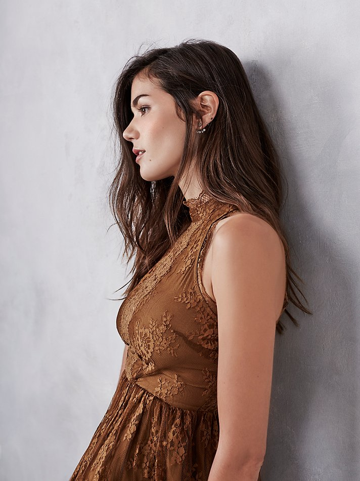 Free People Verushka Mini Dress in Brown | Lyst