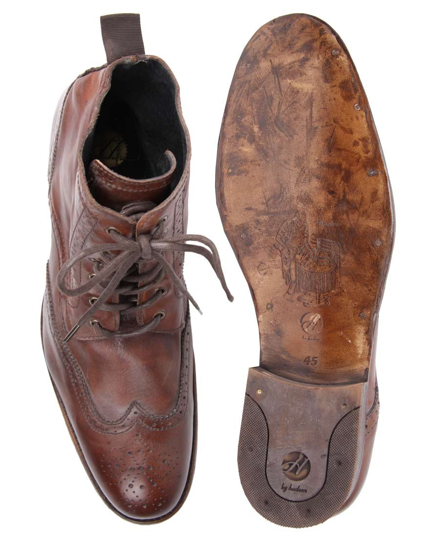 hudson simpson tan brogue boot